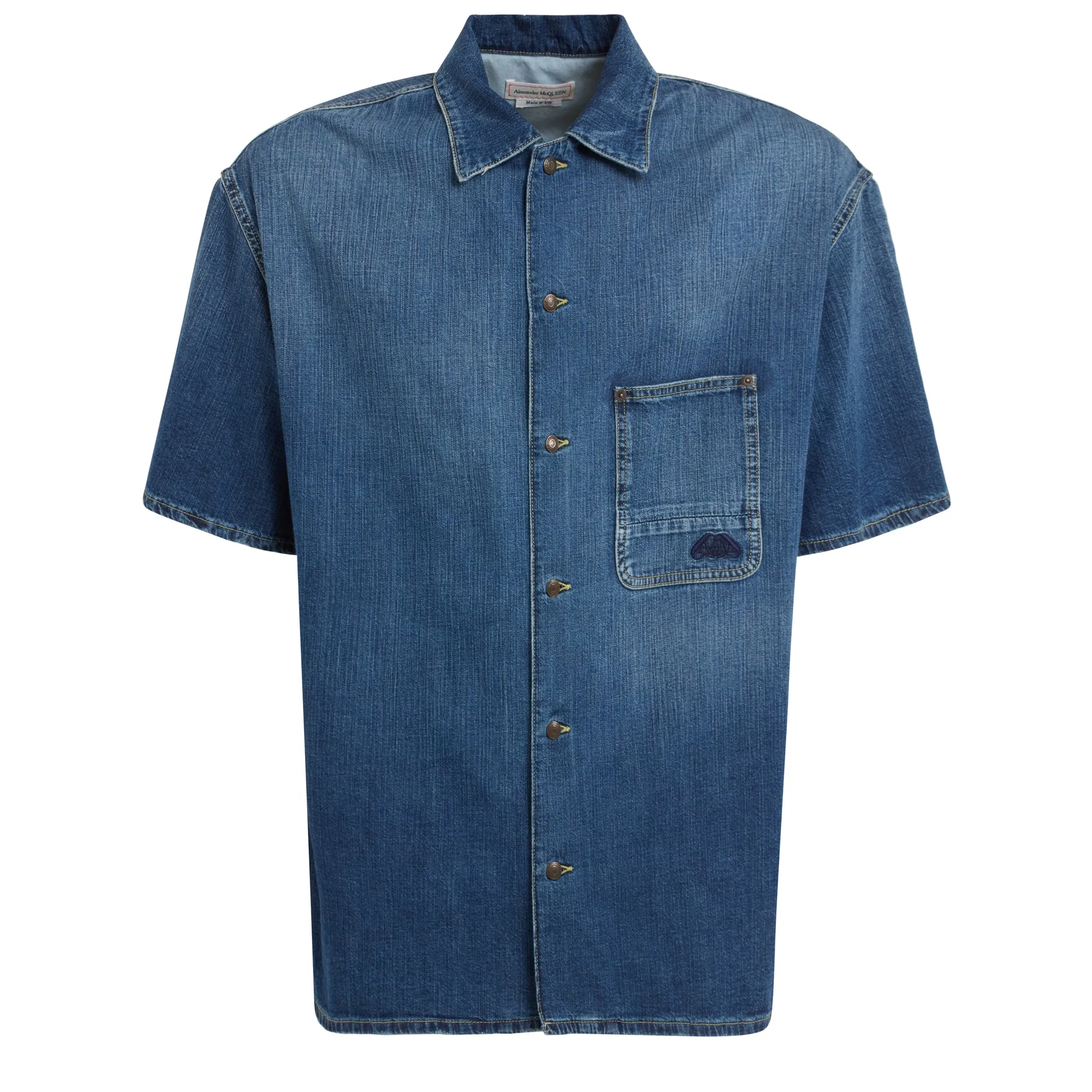 ALEXANDER MCQUEEN  Camicia in denim blu