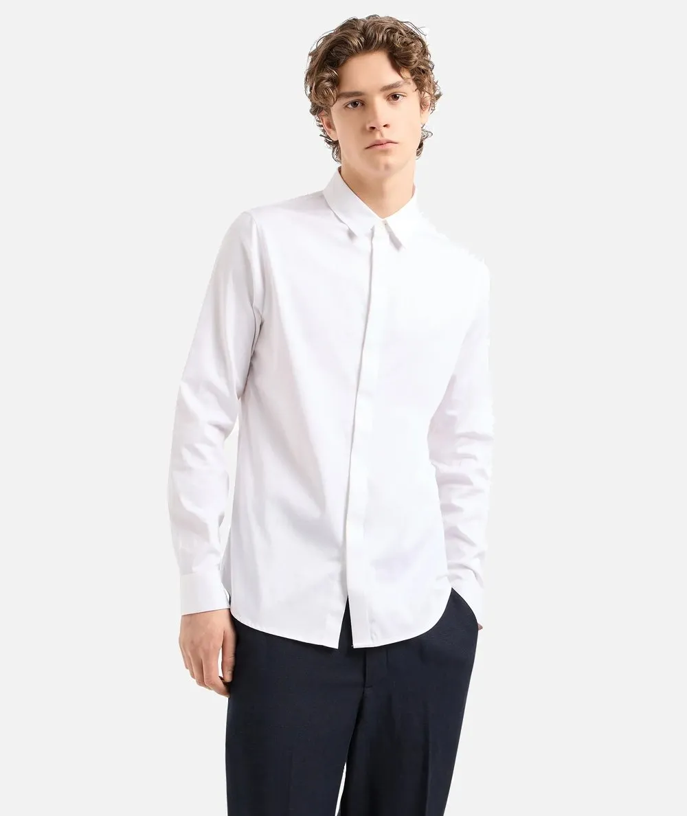 ARMANI EXCHANGE UOMO--Camicia slim fit in satin stretch