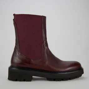 ARMOR - Stivaletto Chelsea Donna in bufalo Vegetale Bordeaux- HUNDRED100