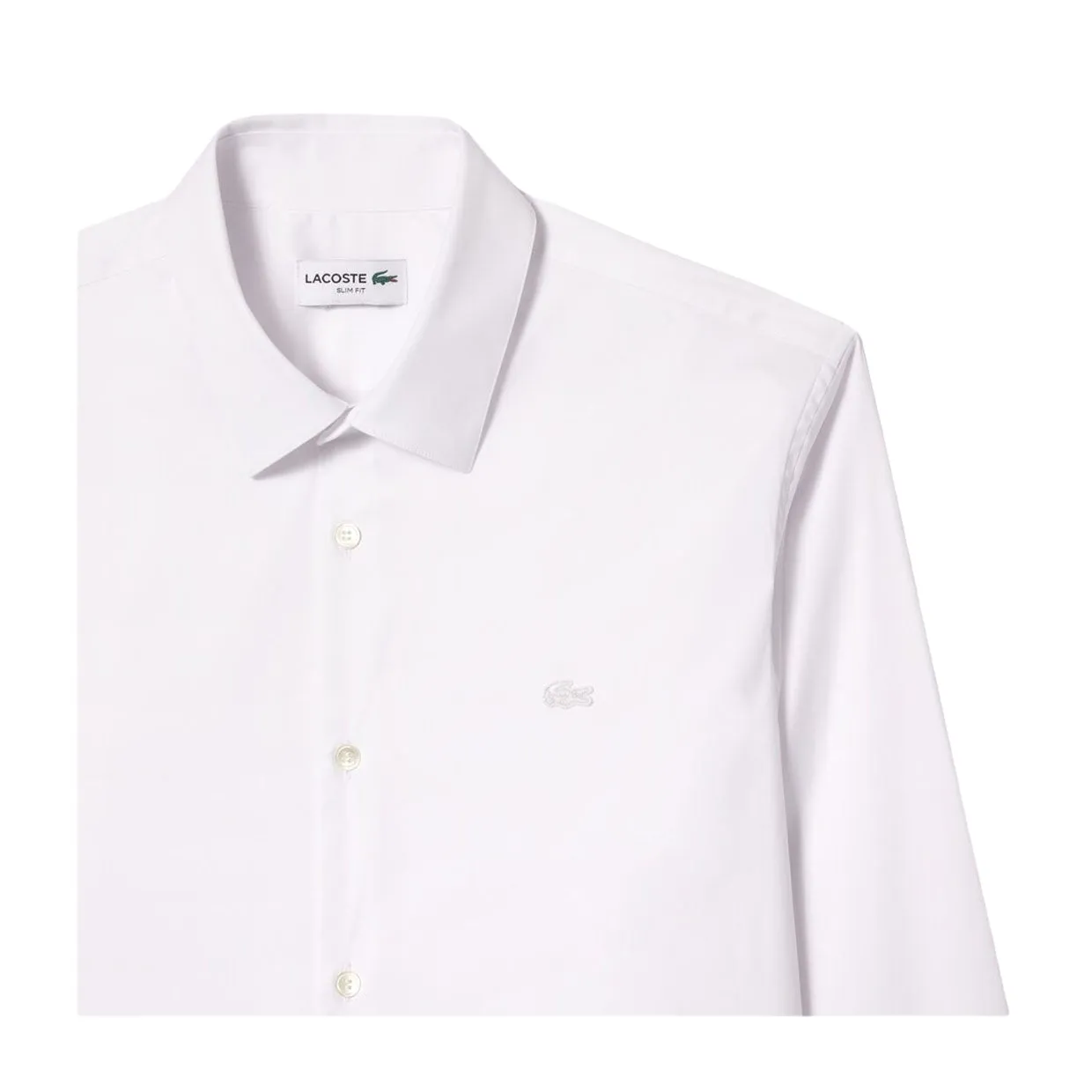 Camicia Uomo Lacoste Colletto Francese Bianco