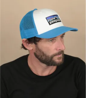 Cappello trucker eco-responsabile blu biancoCappellini P6 Logo Trucker white vessel blue     