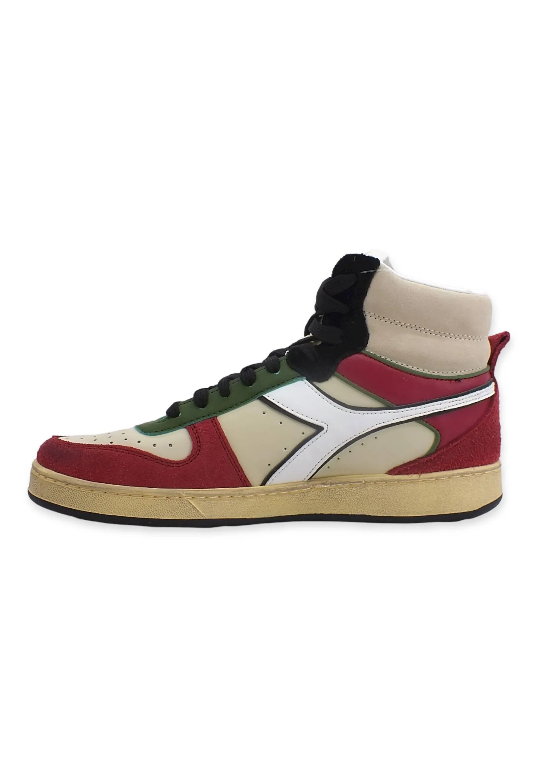 DIADORA Magic Basket Mid Sneaker Uomo Beige Cream Rhubarb Black 501.179008C9986