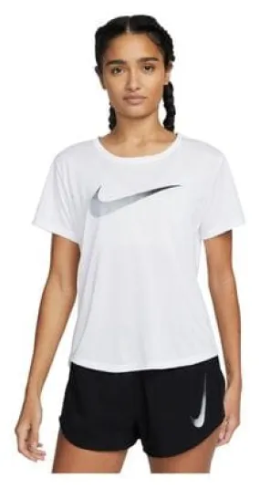 Maglia a manica corta Nike Dri-Fit Swoosh Donna Bianco