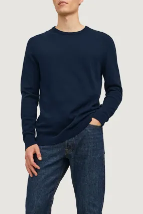 Maglia Jack Jones JJEBASIC KNIT CREW NECK NOOS Blue scuro