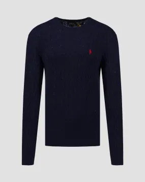 Maglione blu scuro di lana da uomo Polo Ralph Lauren 710876762-401