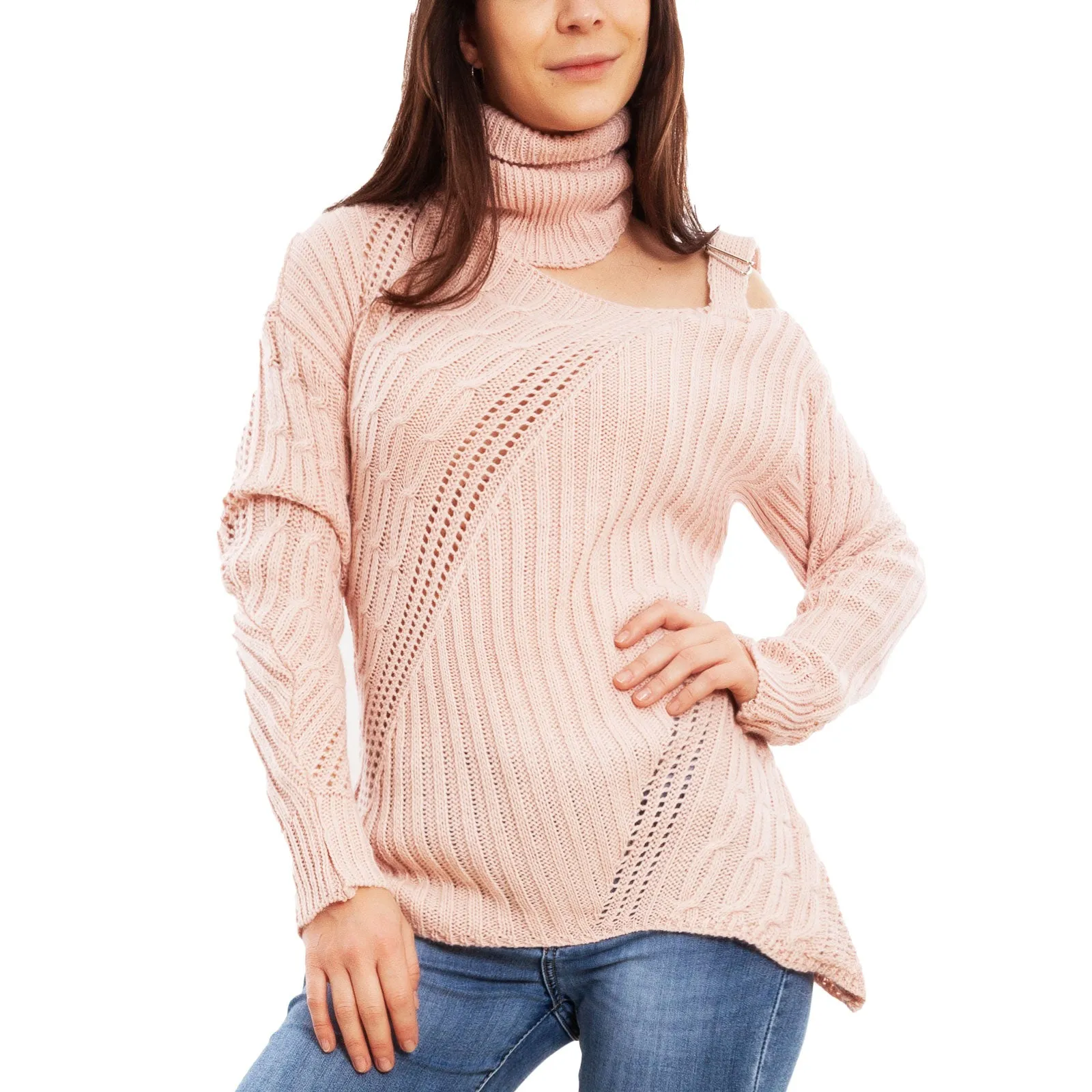 Maglione donna tricot spalla VB-7022