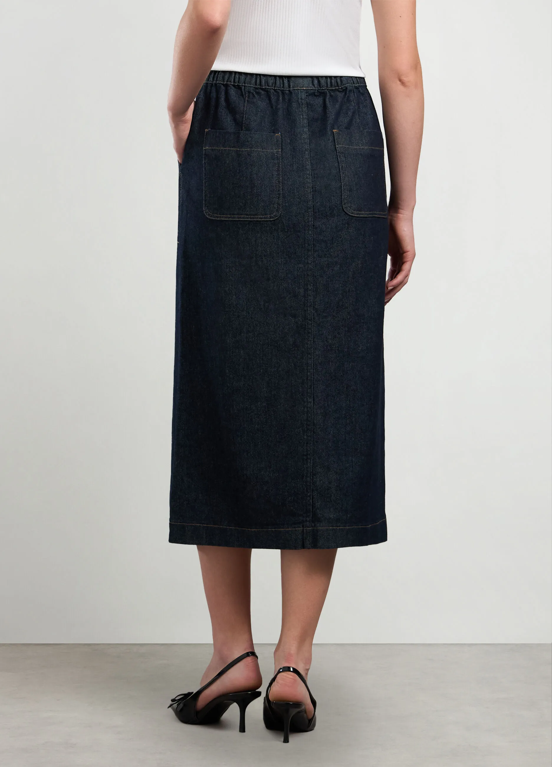 NICE & CHIC  Gonna in denim di cotone stretch donna