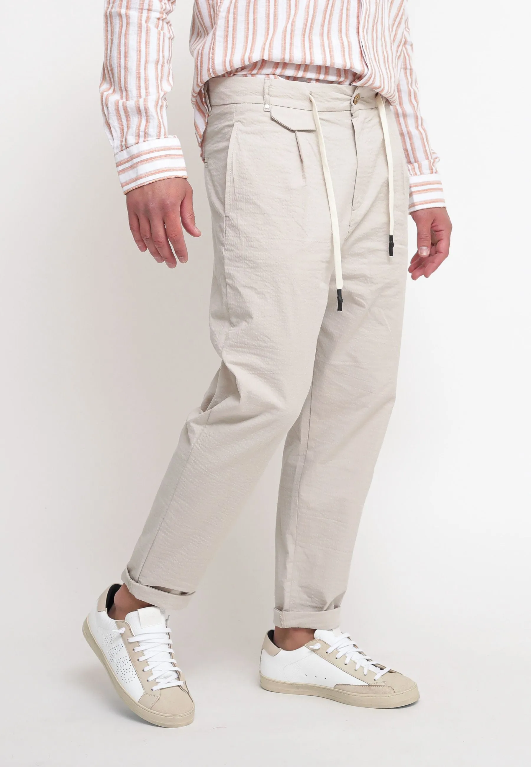 Pantalone Coulisse Goffr Beige