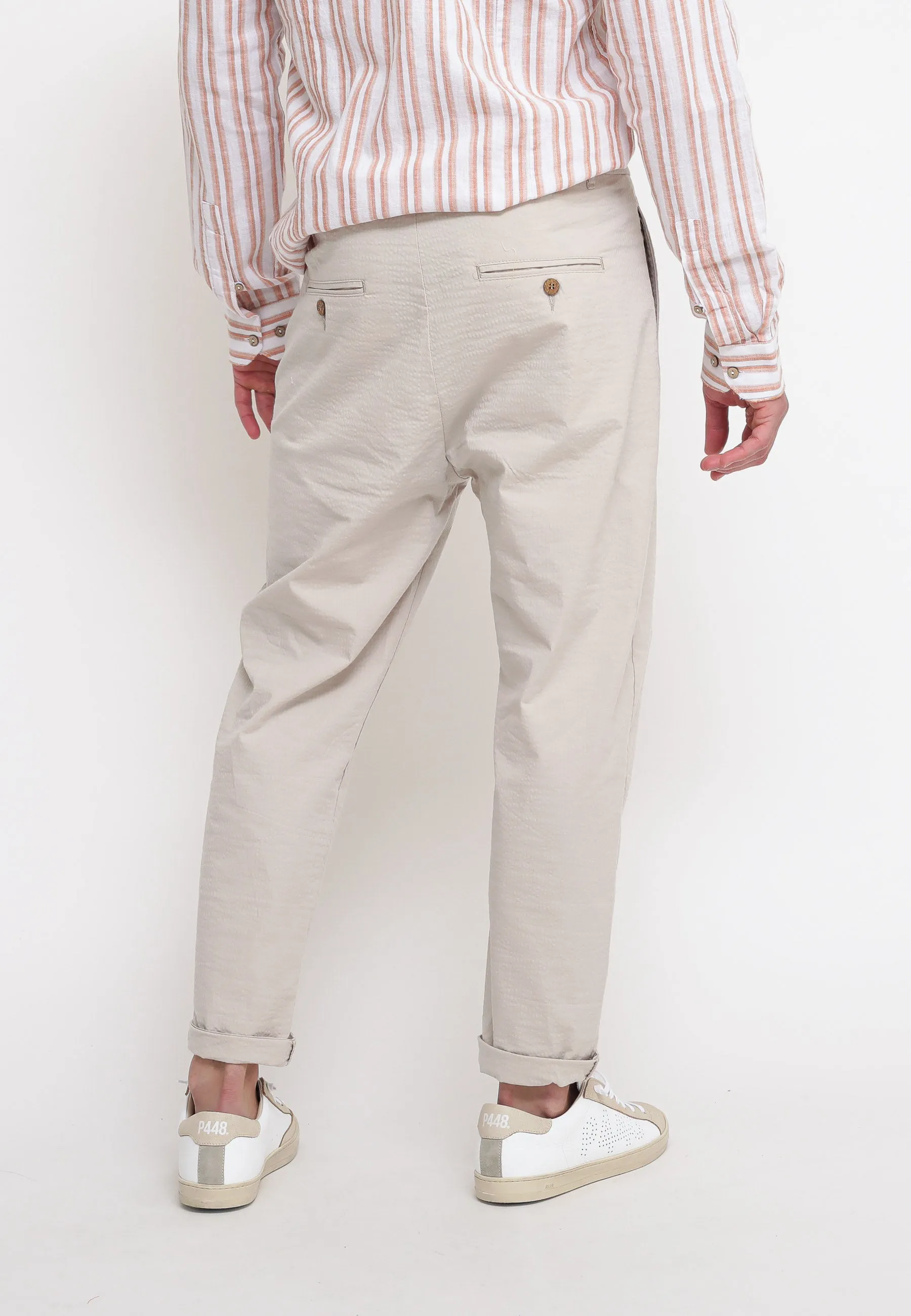 Pantalone Coulisse Goffr Beige