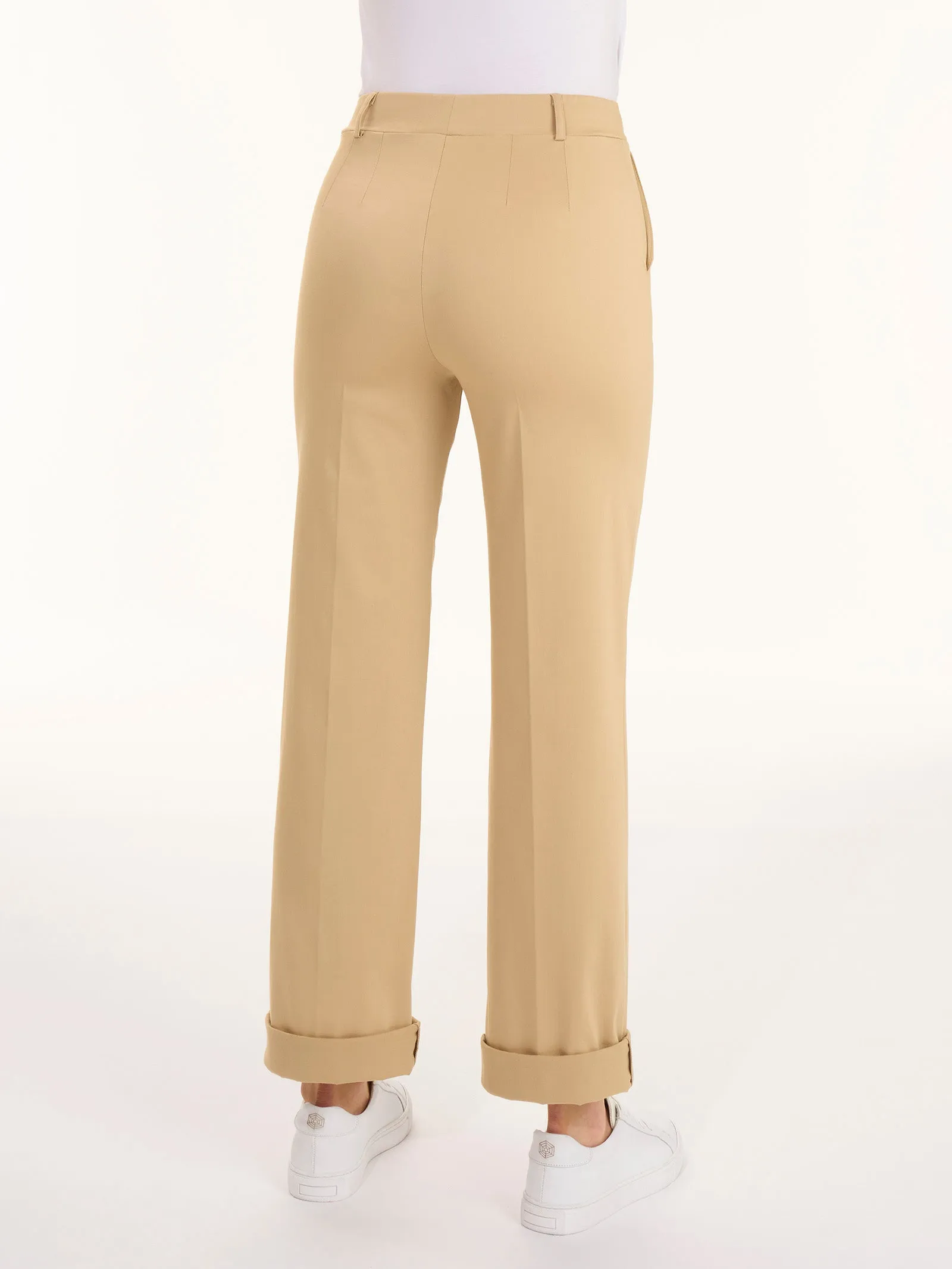 Pantalone dritto con tasche in Satin Power - Persimmon Orange