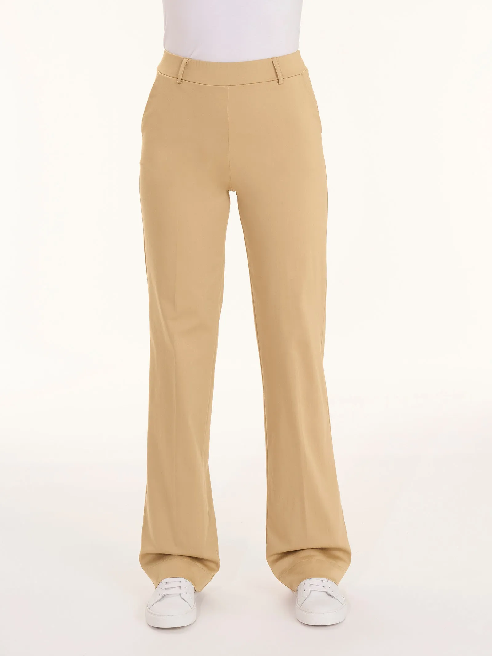 Pantalone dritto con tasche in Satin Power - Persimmon Orange