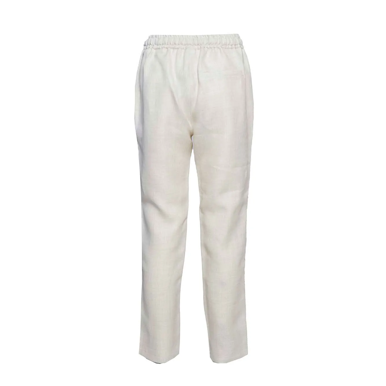 Pantalone Joke dritto in lino e lana beige Barba