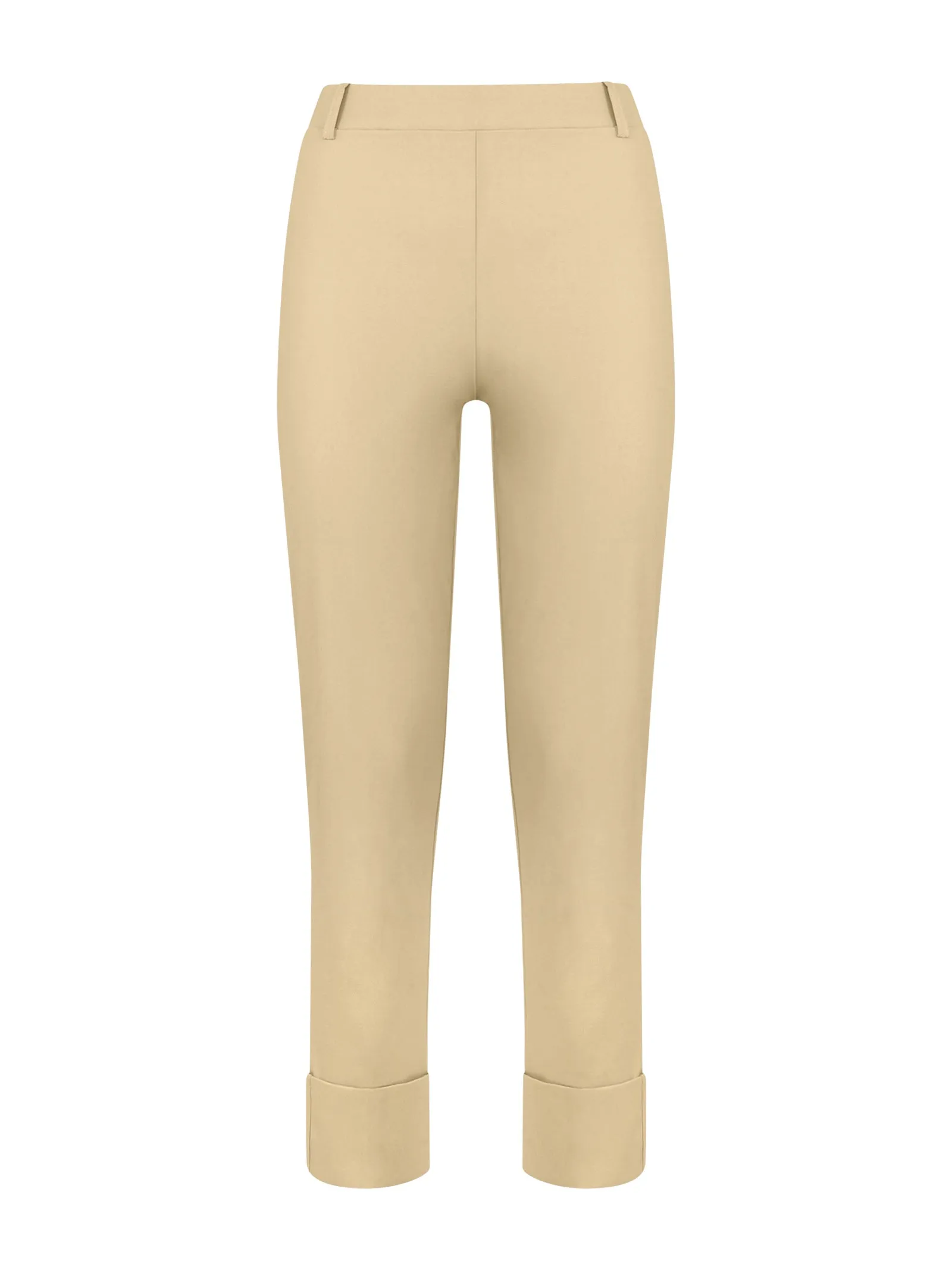 Pantalone slim dritto in Compact Light - Irish Cream