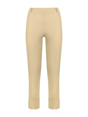 Pantalone slim dritto in Compact Light - Irish Cream