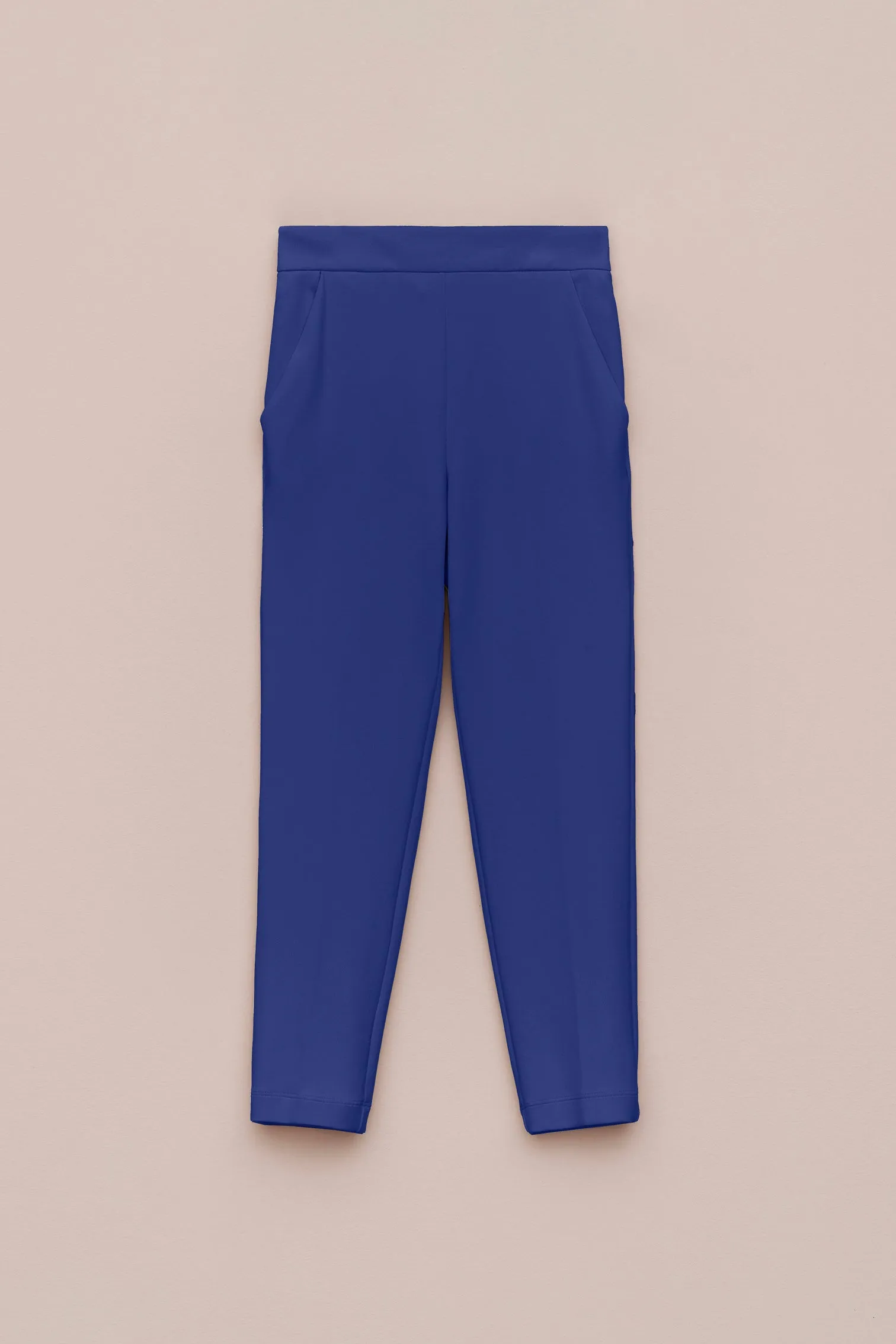 Pantalone stretto in jersey tecnico blu