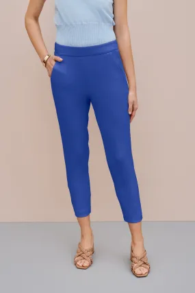 Pantalone stretto in jersey tecnico blu