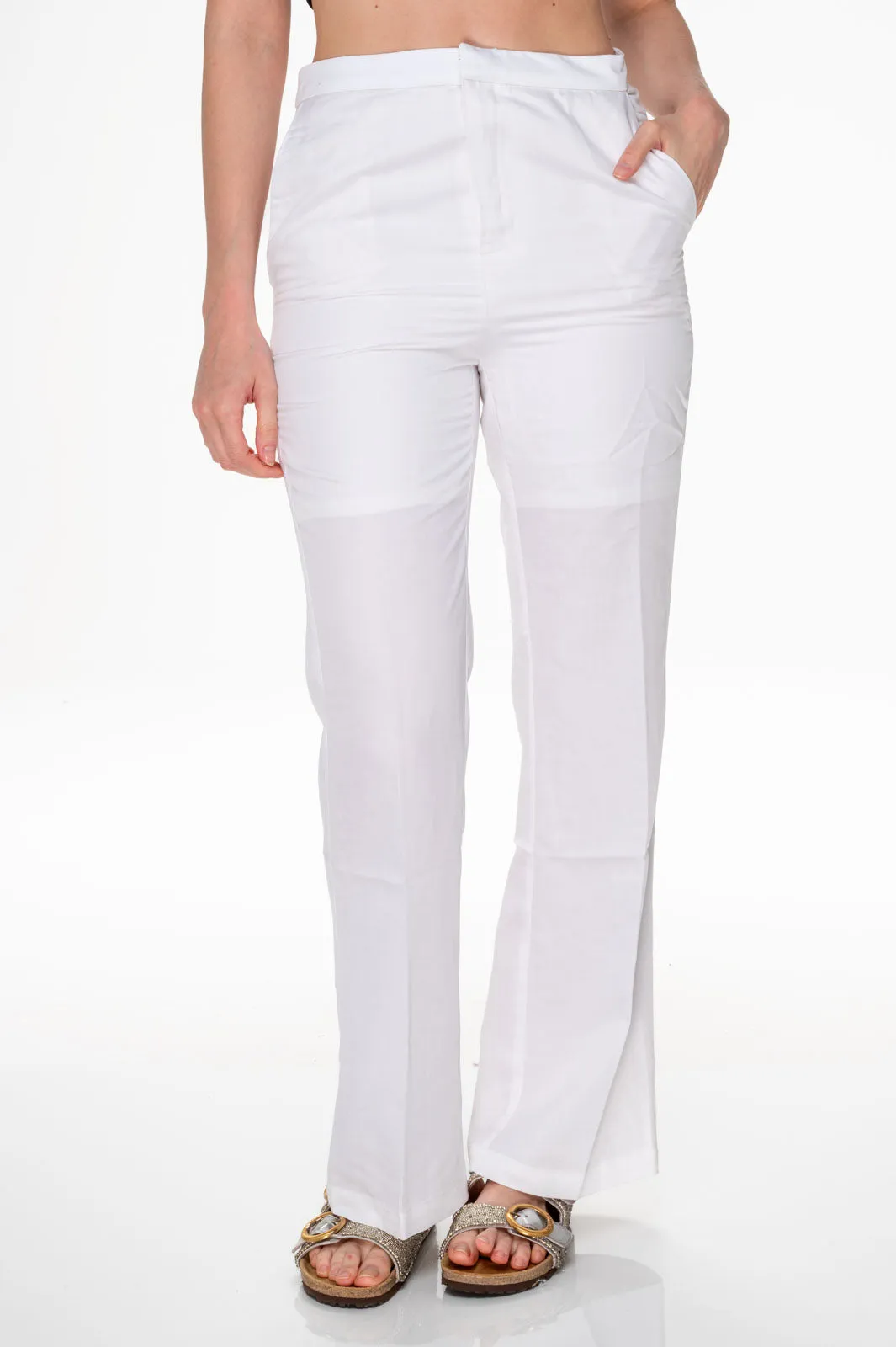  Since're Paris Pantalone Since're Paris bianco misto lino  