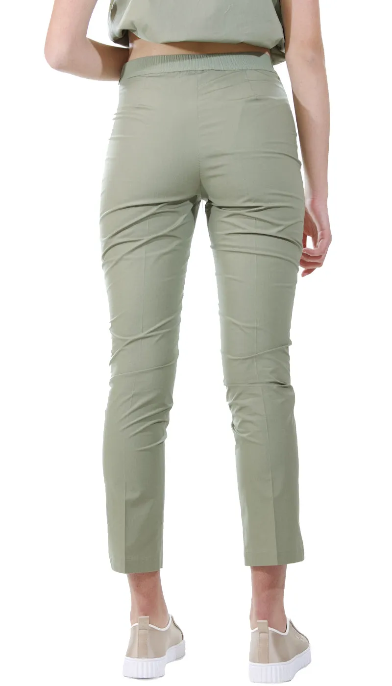 Twinset Milano Pantalone verde in popeline. 201TT2032